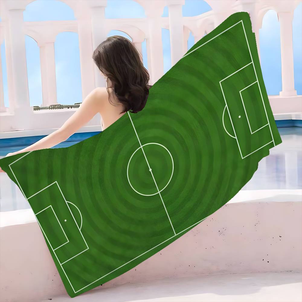 Cartoon Football Field Big Microfiber Beach Towels Quick Dry Towel Sand Beach Towels Pool Towel for Travel Swim Pool Yoga