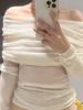 Women's French-Style One-Shoulder Wool Knit Slim Fit Sweater