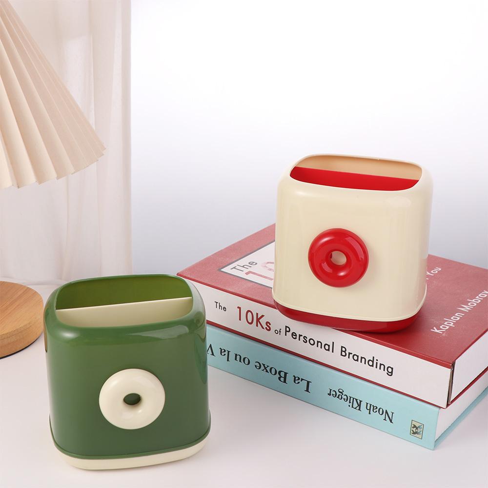 Plastic Student Pen Holder Multi-function Stationery Organizer Pencil Storage Box Desktop Decor