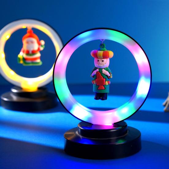 Christmas Night Light Decoration Hanging Santa Claus Xmas Tree Figurine LED Table Lamp Holiday Party Home Bedroom Desktop Decorative Light