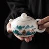 Gold Inlaid Jade Porcelain Xishi Teapot