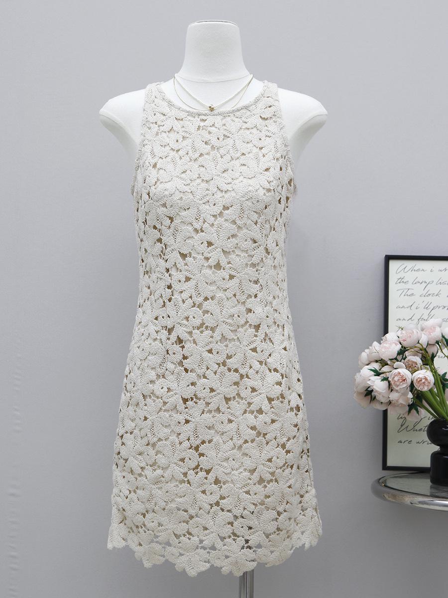 French Lace Sleeveless Spring Dress for Women L