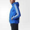 Adidas Classic Triple Stripe Logo Print Hooded Jacket Men Outerwear Blue AY3784