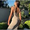 Sexy Solid Color Sleeveless Women's Spring Summer New Dress Twist Shoulder Strap Slim Dress Fashionable Wrap Evening Party Elegant Dress
