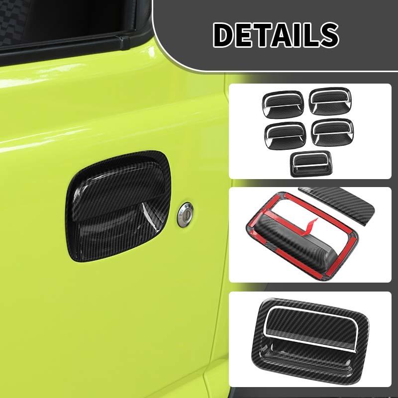 Car Door Tailgate Handle Shell Decoration Cover Stickers For Suzuki Jimny 2019 Up Exterior Accessories