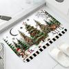 Christmas Pine,deer,and Owl Patterns,washable Door Mats for Christmas,suitable for Decorating Carpets In Corridors,bathrooms,hom