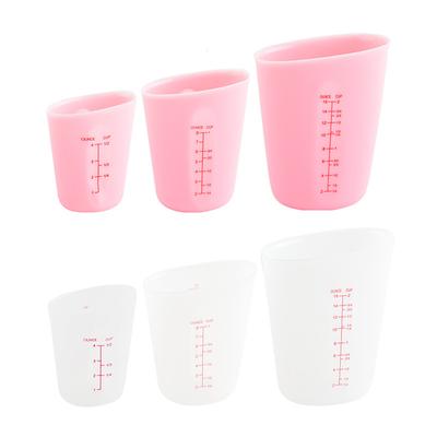 3 Stück/Set Silikon-Messbecher, doppelgraduierter Messbecher 125ml/250ml/500ml Back-Messbecher