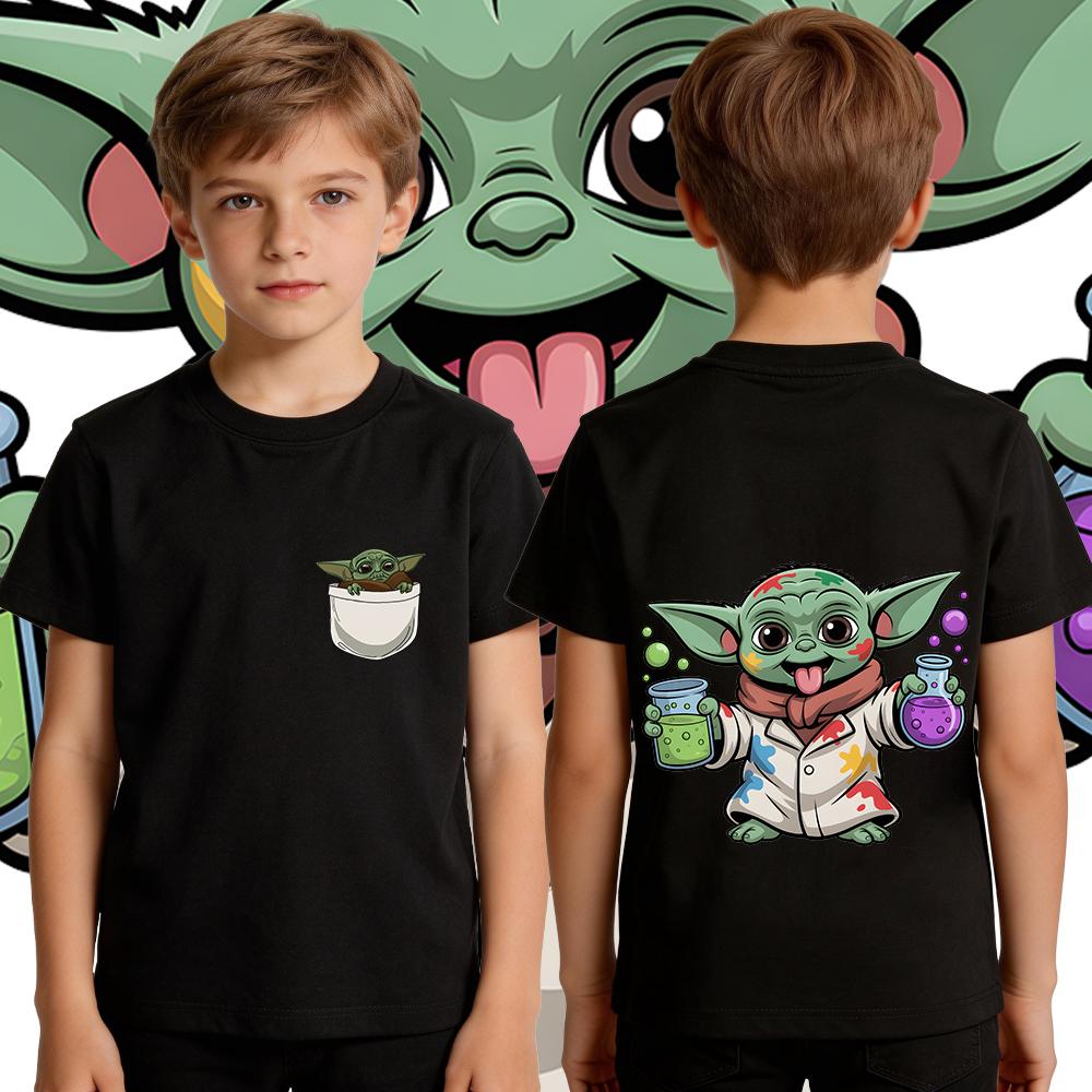 Boys Star Wars Yoda Tshirt Cotton Casual Kids T Shirt Toddler Short Sleeve Summer Clothing for Child