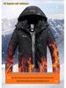 Herren Outdoor Kapuzenjacke in Übergröße, fleecegefüttert, winddicht für den Winter