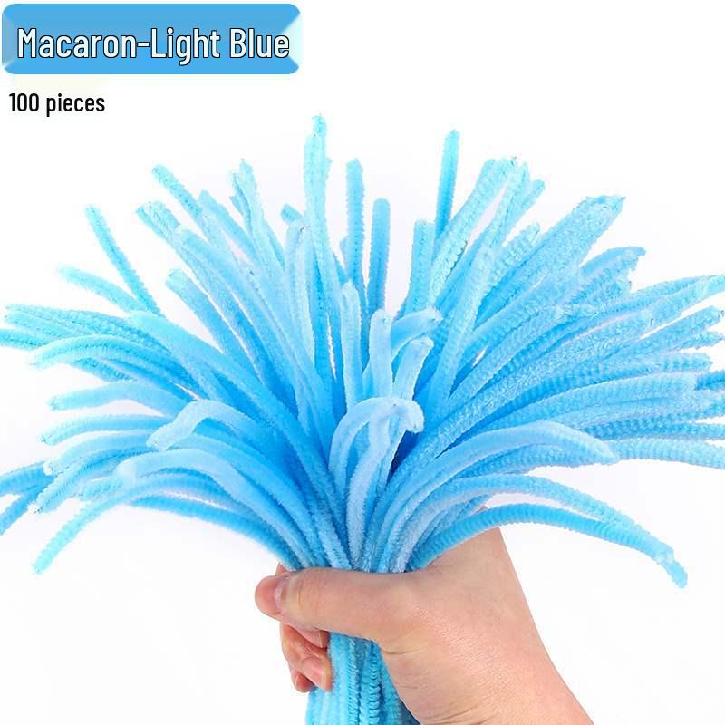 Encrypted Pipe Cleaners: Dense, Thickened 8mm White Strips with Mixed Colors for Handmade DIY Bouquets