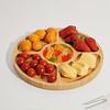 Bamboo Snack Tray with Dividers 5 Compartment Serving Plate for Fruit, Candy, Party