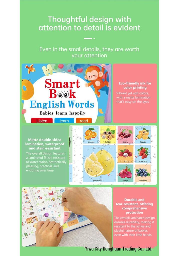 Children's English Learning Sound Book - Interactive Early Education Toy