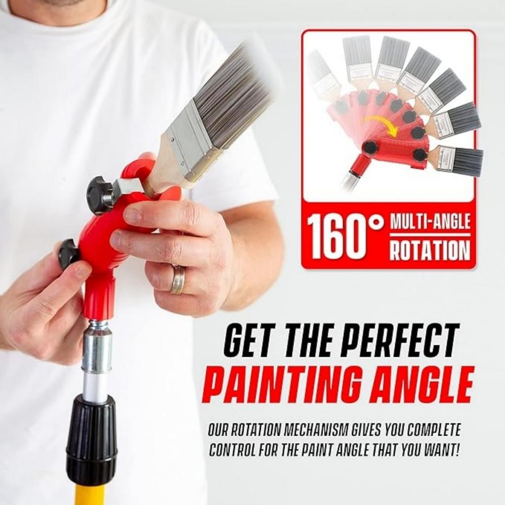 Nástavec na malířský štětec s nastavitelným úhlem - Nástroj pro malování hran na vysokých stropech, Nástavce na prodlužovací tyč
