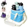 Washable Drink Tote for Daily Use Beverage Pouch with Adjustable Strap, Reusable Waterproof 4 Cup Carrier Heavy Duty Tray Cups Holder, Foldable