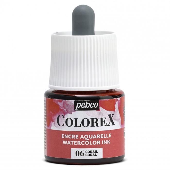 Encre Aquarelle - PEBEO - Colorex - 45 ml - Couleur Corail - Mixte