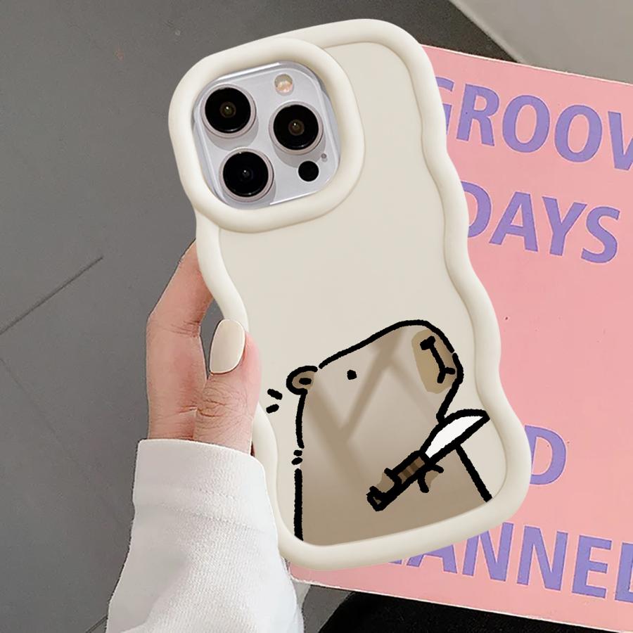 Soft Phone Cover Case for iPhone XR 14 8 12 17 Air 15 Plus 11 13 16 Pro Max Cartoon Cute Capybara