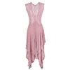European Fashion Lace Irregular High-Low Skirt Dress