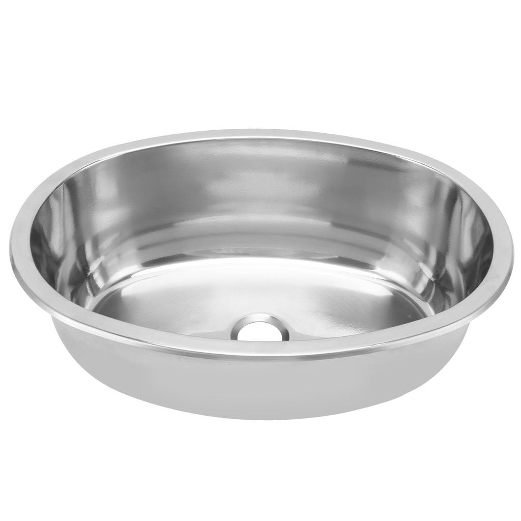 393x273mm Marine Boat Oval Sink with 40mm Drain Hole Stainless Steel Brushed for RV Yacht Motorhome