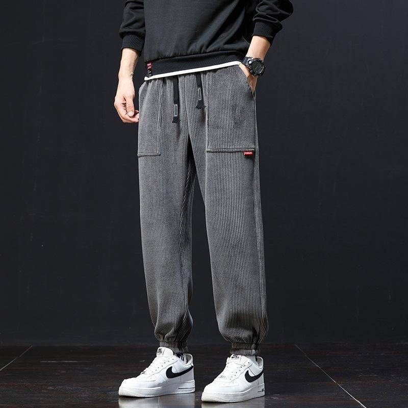 Men's Corduroy Joggers: Trendy, Loose-Fit, Plus-Size, for Spring, Autumn, and Winter