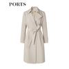 PORTS Women's Long Sleeve Mid-Length Trench Coat