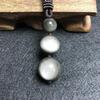 Unisex Agate & Obsidian Necklace: Red Tiger Eye & Silver Pendant, 16MM Stones