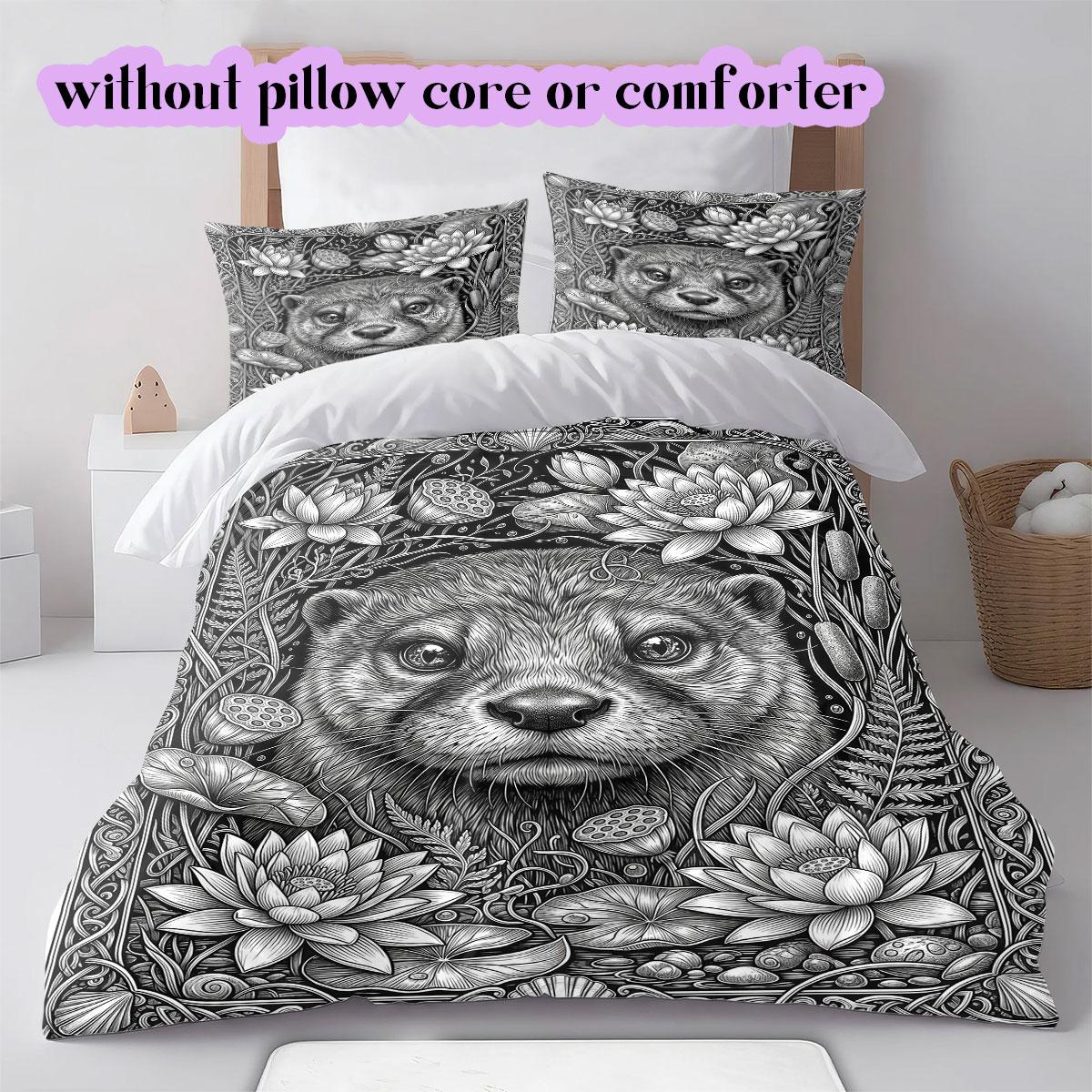 

Black white animals Pattern Bedding,Quilt Set Quilt Cover Pillowcase Home Birthday Gift (1*duvet cover+2*pillowcase,without core) 135x200cm