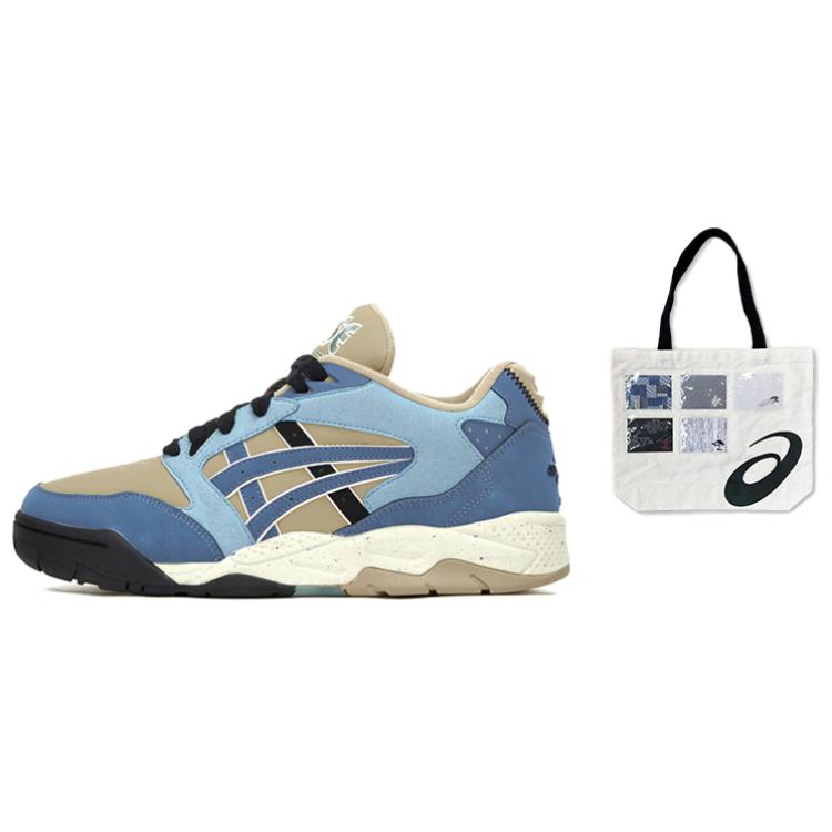 Asics Gel-Fuse Fabric Synthetic Leather Retro Versatile Low-Top Lifestyle Casual Shoes Unisex Sneaker Khaki Blue 1203A530-200