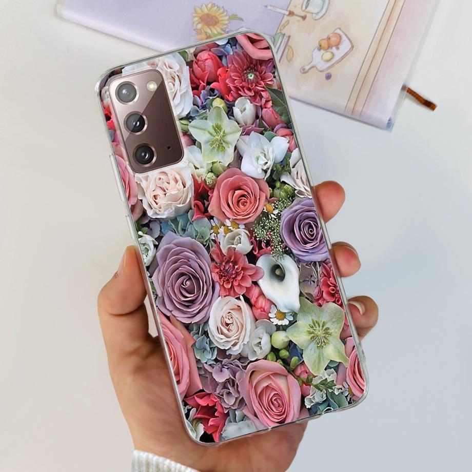 Für Samsung Galaxy Note 20 Ultra Hülle Weiches Silikon Klare Rückseite Kameraschutz Samsung Note20 5G TPU Hülle Bemalte Capa
