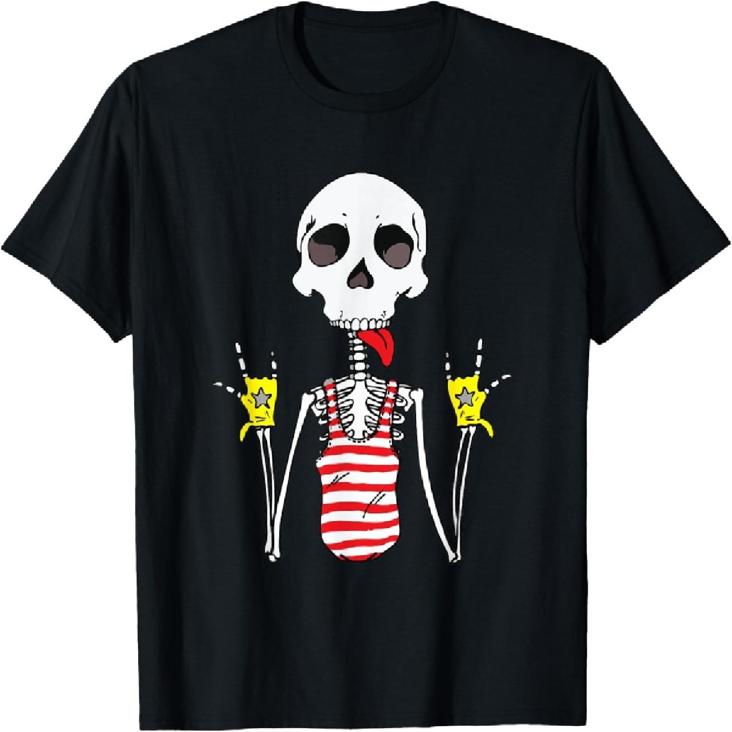 Футболка Rockstar Skeleton Забавная футболка рокера в стиле рок-н-ролл S
