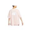 Nike Solid Color Logo Crew Neck Knit Breathable Short Sleeve T-Shirt Women Tops Ice-Pomegranate White FV0942-838