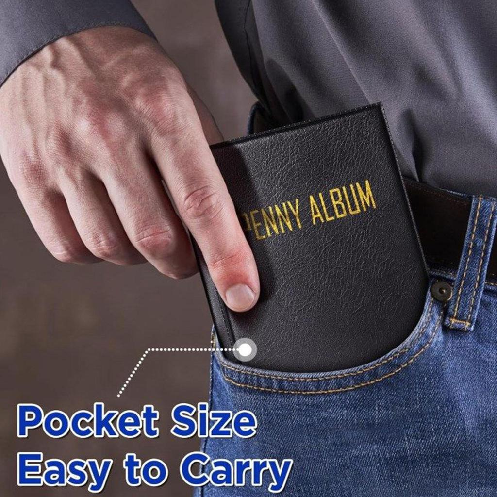 Penny Album Pressed Penny Book Hold 108 Coin Holder Storage Organizer for Currency Bill Display Souvenir Travel Kids Stamp Home