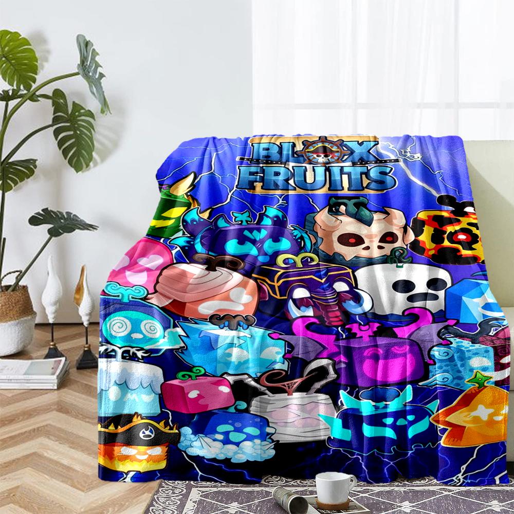 Blox Fruits Theme Printed Blanket - Perfect for Couch, Bed, Travel & Outdoor Use | Machine Washable, Cozy & Durable.