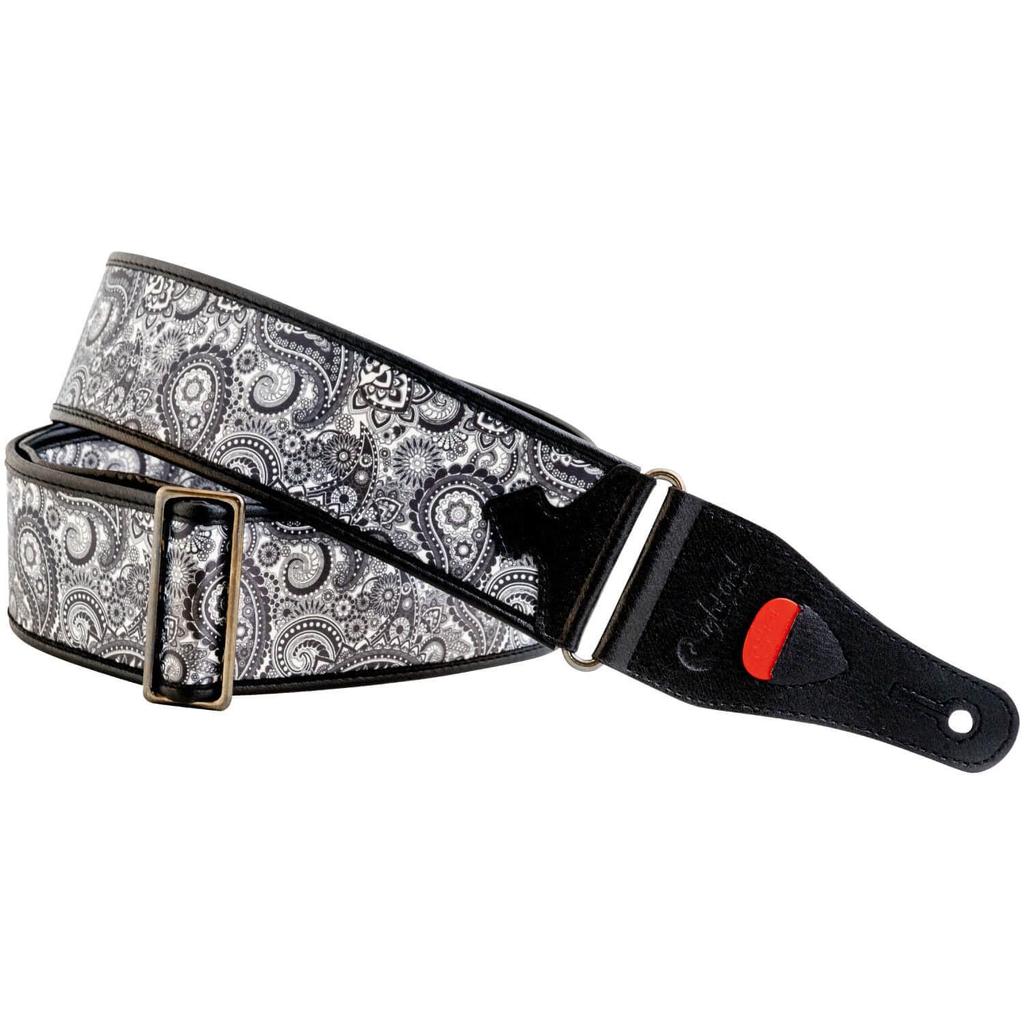 STRAPS 6cm KASHMIR GRS GREY RightOn! Guitar/Bass Strap, Wide, 95-150cm,