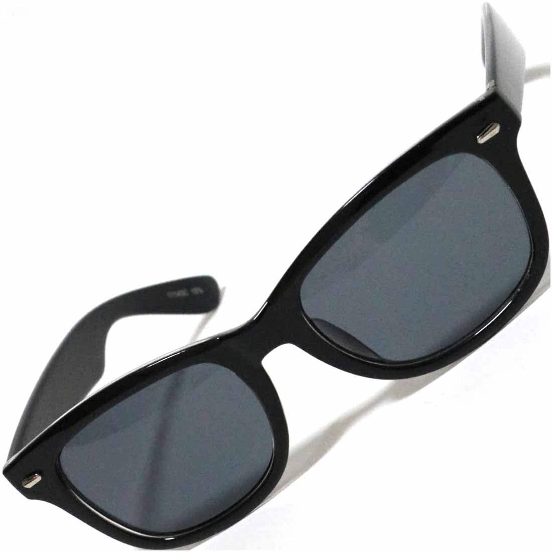 [FashionBerry] Black x Smoke Sunglasses for Men and Women, Wellington Style, 99% UV Protection, Thick Frame, Colored Lenses, Lightweight, Unisex,