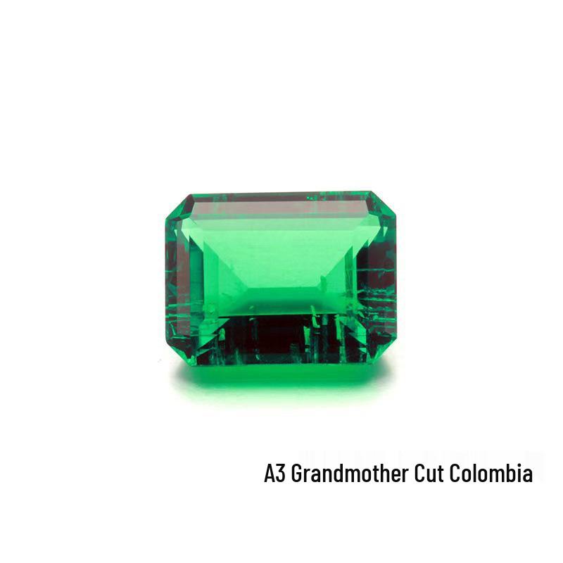 Aocai Baoshi Cultured Colombian Emerald with Rectangular Beveled Cut Main and Side Stones (2*4mm to 13*18mm) 2*4mm, ~0.1ct