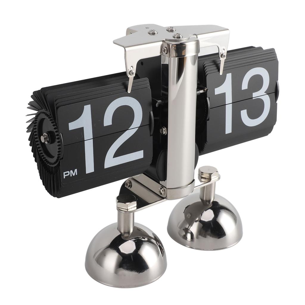 Retro Digital Flip Down Clock Flip Desk Clock Mechanical Battery Powered Home Office Decor 2 Legs 12 Hour