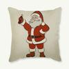 Christmas Santa Claus Throw Pillow Case For Indoor Decoration Christmas Tree Cute Bear Print Linen Sofa Cushion Cover Pillowcase