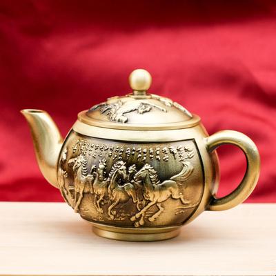 Chinese Vintage Copper Teapot Water Kettles Kung Fu Tea Pot Heat Resistant Keep In Good Health Tea Kettle Teaware