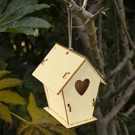 1 set Kit de construcție pentru casă de păsări, pictură pentru copii, asamblare, cutie de păsări, artizanat, vopsea pentru casă de păsări, cadouri, alegere