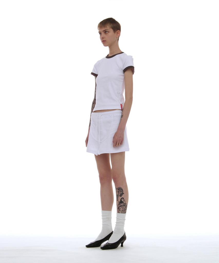 PARTIMENTO WOMEN Pwc Brief Detail Mini Skirt_White