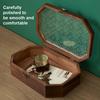 Jewelry Storage Box with Buckle And Flip-Top Lid Case Wood Retro Design Dustproof Organizer for Small Sundries