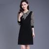 M~ XL Spring and Autumn New Middle-aged Medium-sized Long Sleeve Bottom Dress Slim and Skinny Fashion Mom Dress