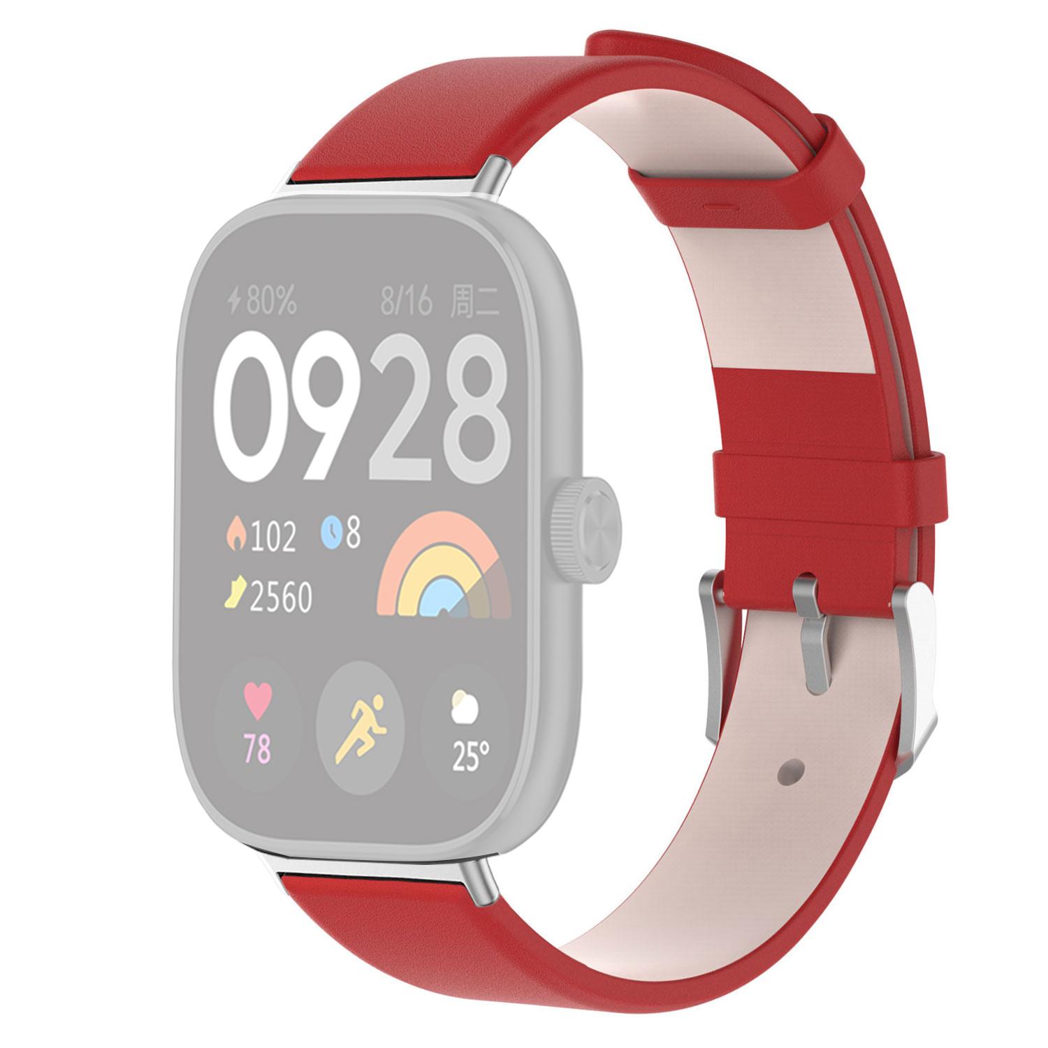 

Для Xiaomi Smart Band 9 Pro/8 Pro/Redmi Watch 4/Watch 5/Watch 5 eSIM Запасной кожаный регулируемый ремешок для часов Red