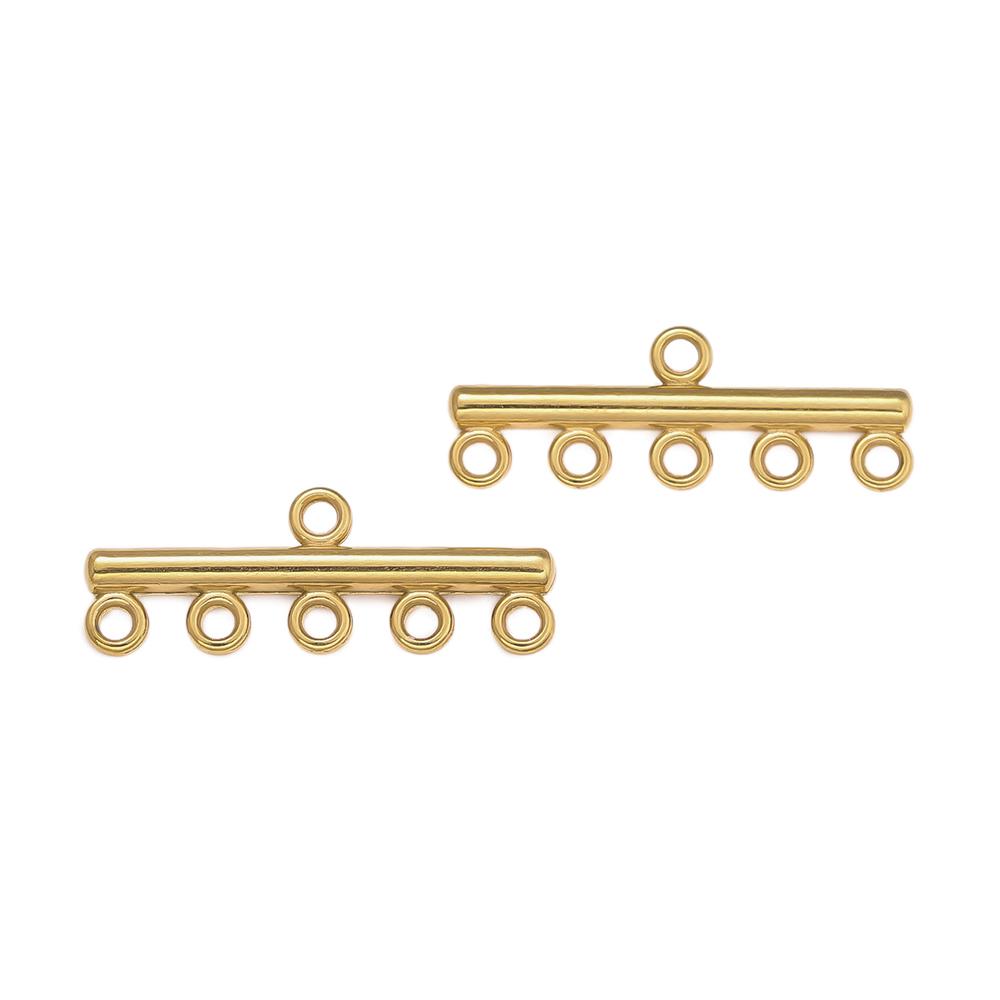 5pcs/pack Stainless Steel Four Sizes Multihole Pendants Connector Clasps for DIY Necklace Bracelets Jewelry Making Accessories