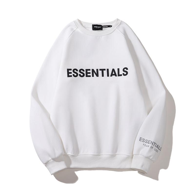 ESSENTIALS Streetwear Mikina s dlouhým rukávem a kulatým výstřihem, froté podšívka, potisk písmen, unisex