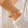 Creative Christmas Elk Bell Zircon Bracelet for Women Cute Santa Claus Tree Candy Cane Stocking Multi Pendant Chain Jewelry Gift