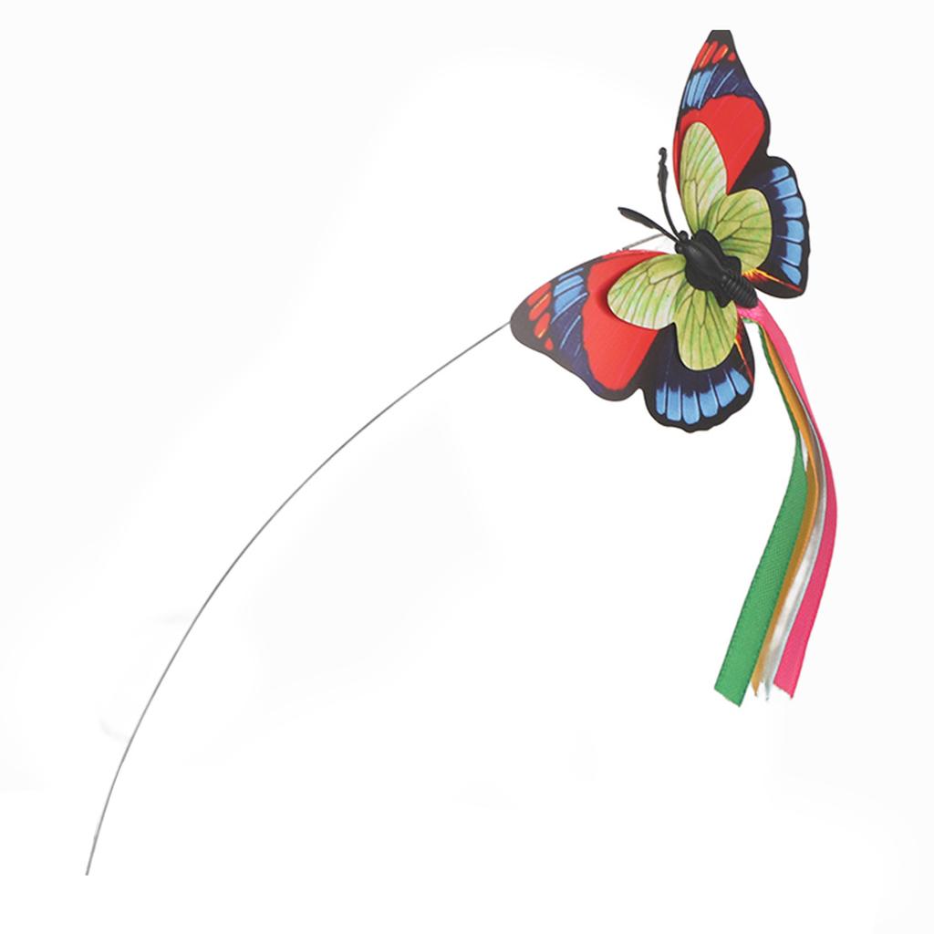 Butterfly Cat Toy Boredom Relief Interactive 360 Degree Rotating Cat Toy with 3 Flashing Butterflies Butterfly