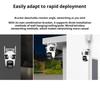 Outdoor 12MP Cameras Wifi IP Three Lens PTZ Auto Tracking Security Protection Smart CCTV Video Icsee Surveillance
