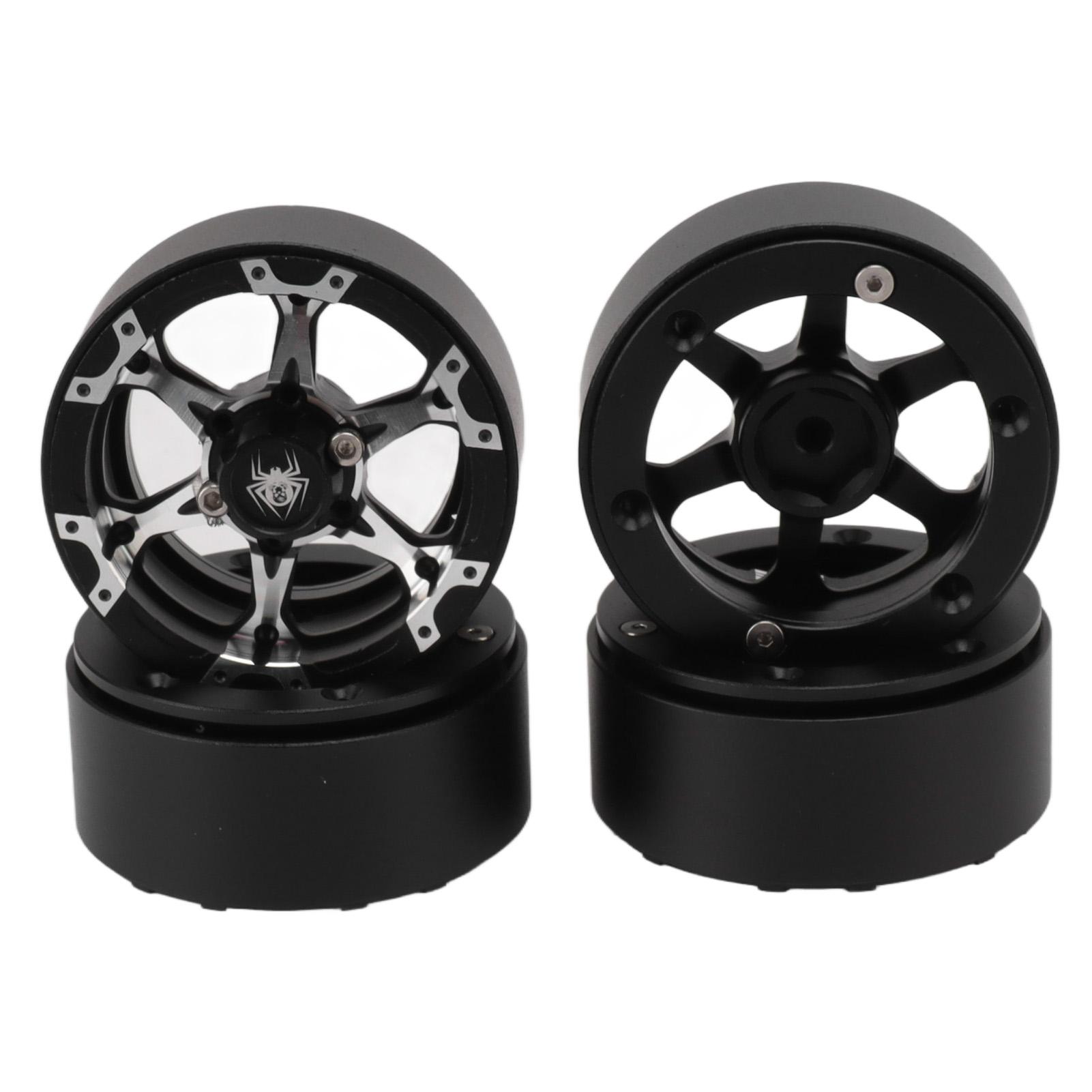 

1.9-дюймові RC Beadlock колісні диски Багаторазові Стабільне зчеплення Сріблясто-чорні Точна заміна для Traxxas TRX4