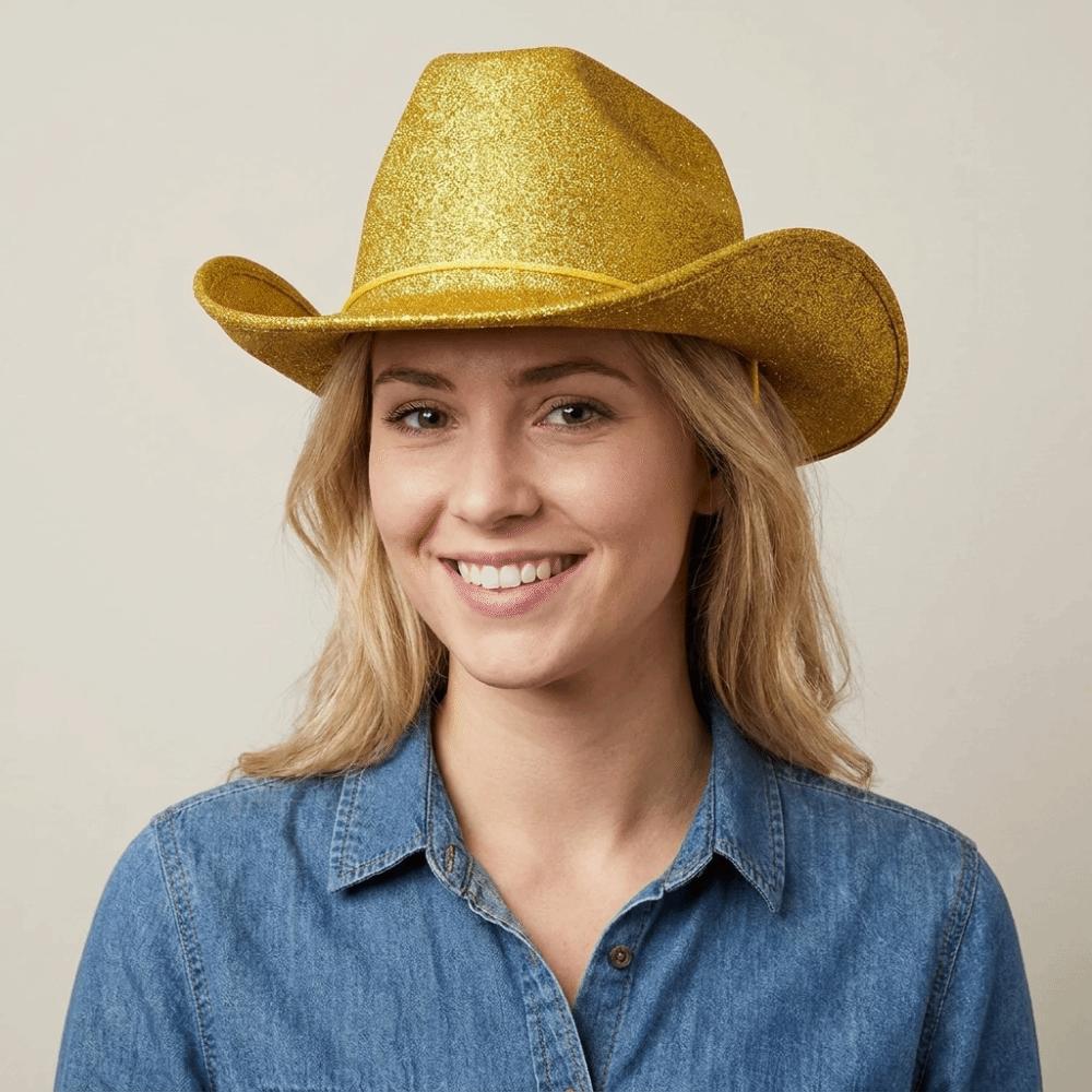 Coole einfarbige Bowler-Hut schimmernder Glitzer Pink Western Cowboyhut Fedoras Hut Jazzhut Cowgirl-Hut Mädchen